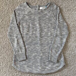 Anthropologie Sparrow Gray Cotton Knit Button Back Sweater Size XS